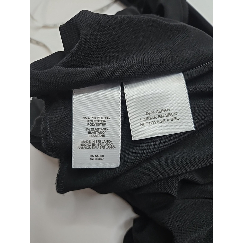Anne Klein 6 Black Sleeveless V-Neck Midi Dress Fit Flare Work Office Career - Picture 5 of 10